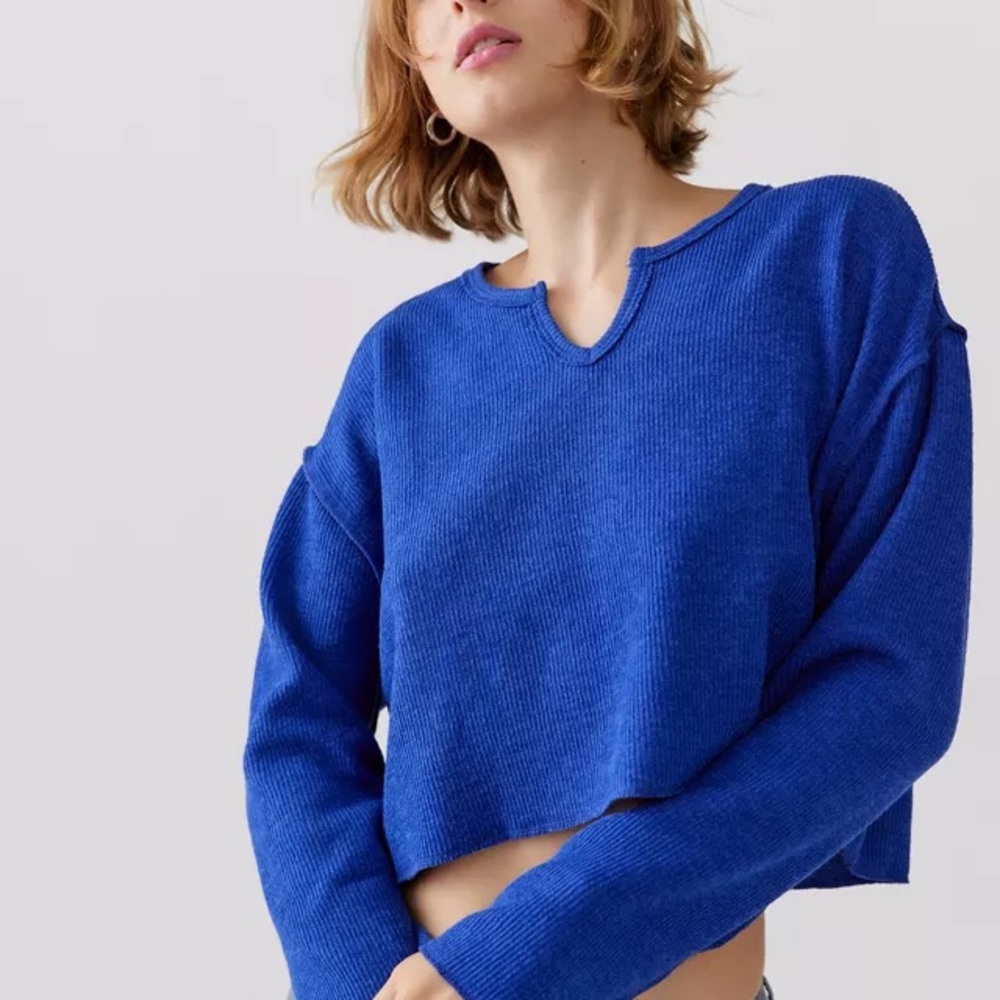 Lush Royal Blue V-Neck Sweater